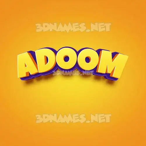 adoom in Orange Toon style - 3D name wallpaper