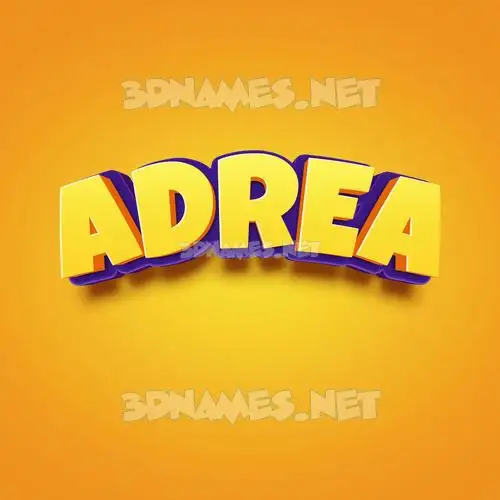 adrea in Orange Toon style - 3D name wallpaper
