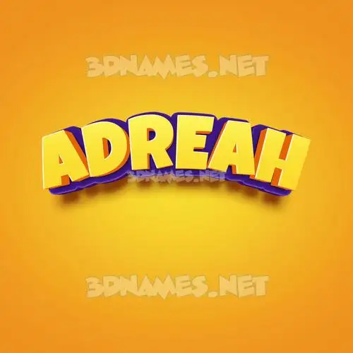 adreah in Orange Toon style - 3D name wallpaper