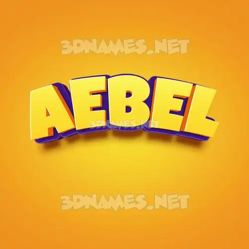 aebel in Orange Toon style - 3D name wallpaper