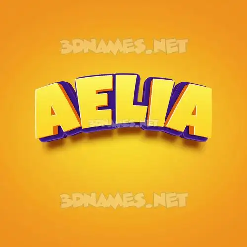 aelia in Orange Toon style - 3D name wallpaper