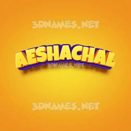 aeshachal in Orange Toon style - 3D name wallpaper