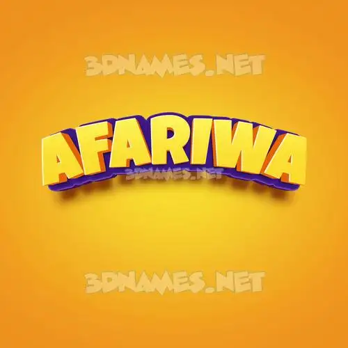 afariwa in Orange Toon style - 3D name wallpaper