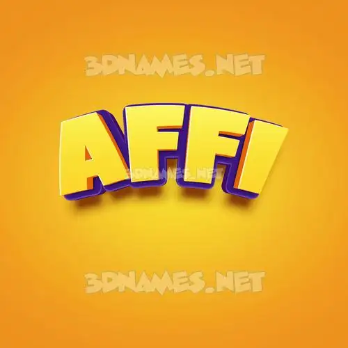 affi in Orange Toon style - 3D name wallpaper