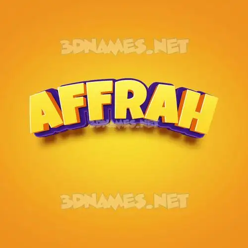 affrah in Orange Toon style - 3D name wallpaper