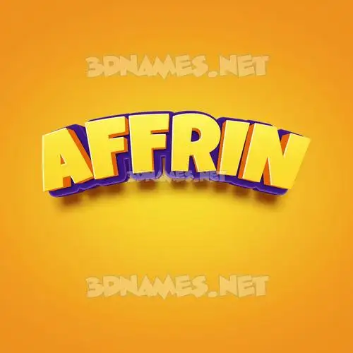 affrin in Orange Toon style - 3D name wallpaper