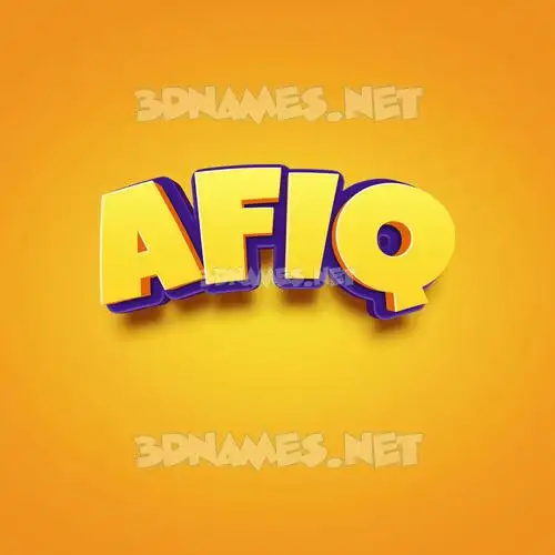 afiq in Orange Toon style - 3D name wallpaper