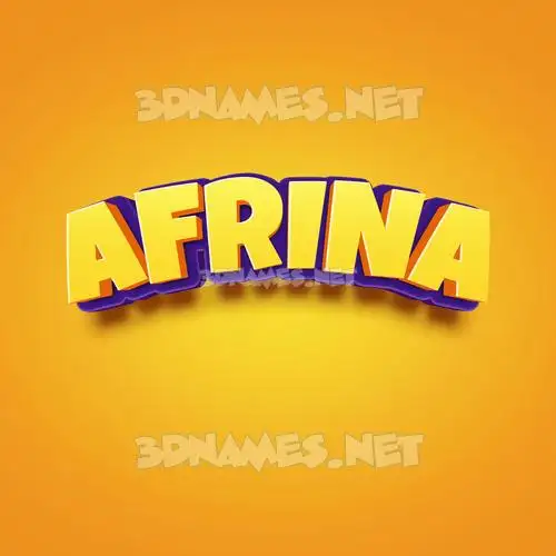 afrina in Orange Toon style - 3D name wallpaper