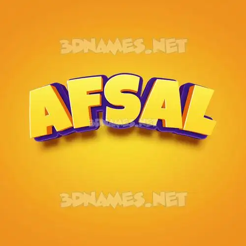 afsal in Orange Toon style - 3D name wallpaper