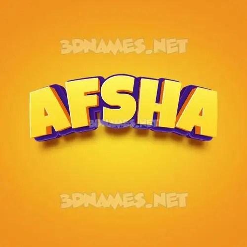 afsha in Orange Toon style - 3D name wallpaper afsha in Orange Toon style - 3D name wallpaper