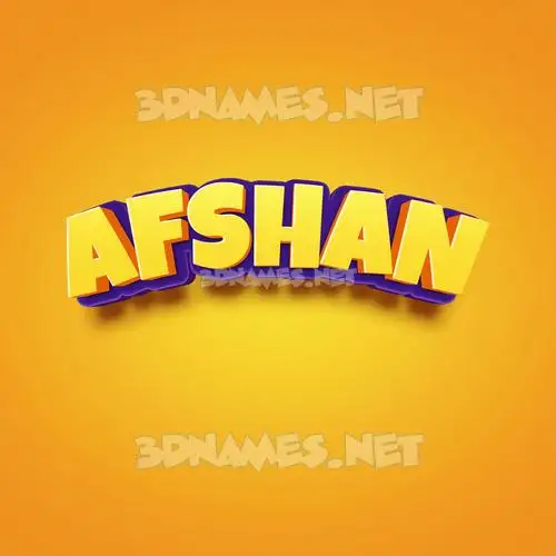 afshan in Orange Toon style - 3D name wallpaper