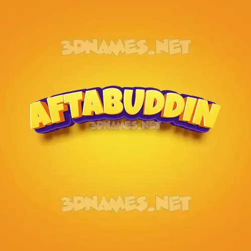 aftabuddin in Orange Toon style - 3D name wallpaper