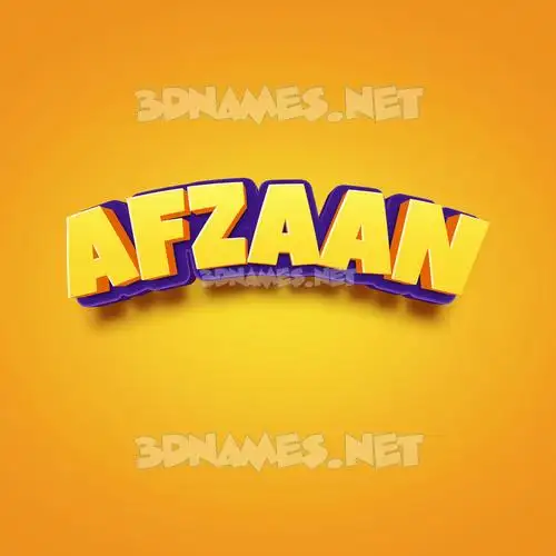 afzaan in Orange Toon style - 3D name wallpaper