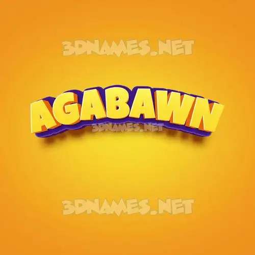 agabawn in Orange Toon style - 3D name wallpaper