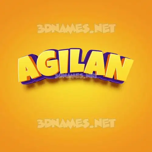 agilan in Orange Toon style - 3D name wallpaper