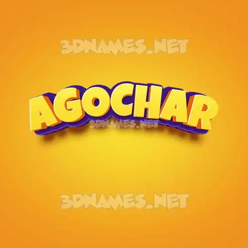 agochar in Orange Toon style - 3D name wallpaper