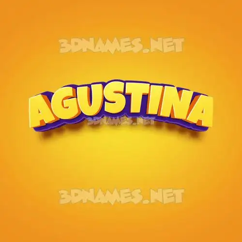 agustina in Orange Toon style - 3D name wallpaper
