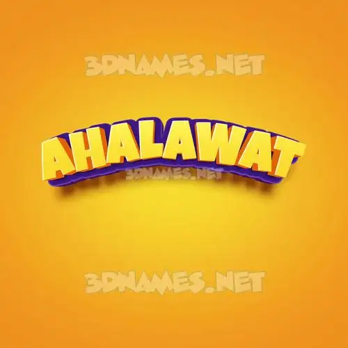 ahalawat in Orange Toon style - 3D name wallpaper