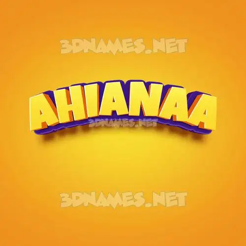 ahianaa in Orange Toon style - 3D name wallpaper