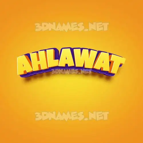 ahlawat in Orange Toon style - 3D name wallpaper