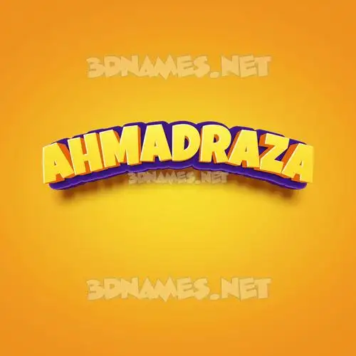 ahmadraza in Orange Toon style - 3D name wallpaper