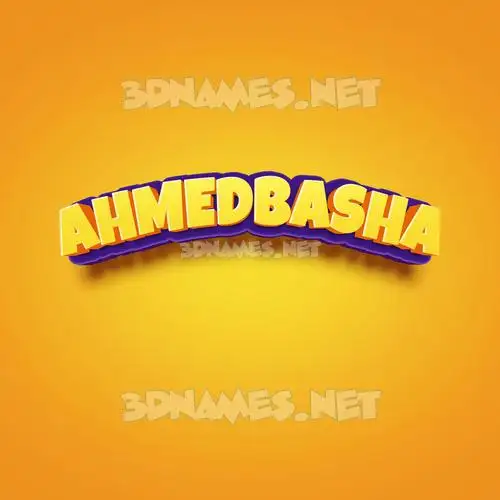 ahmedbasha in Orange Toon style - 3D name wallpaper