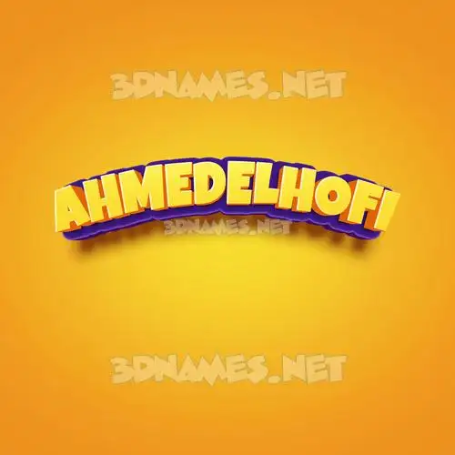 ahmedelhofi in Orange Toon style - 3D name wallpaper