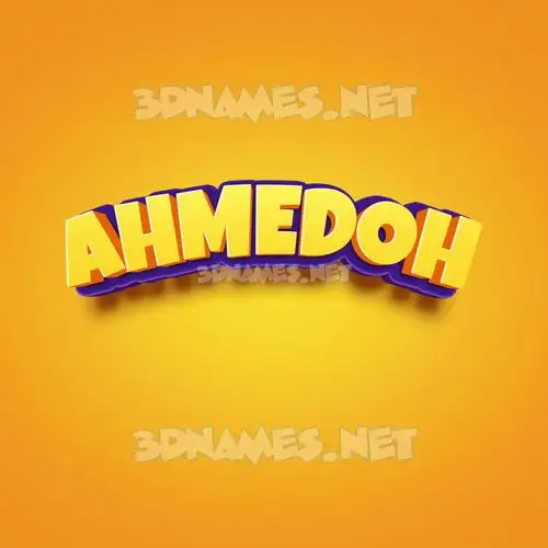 ahmedoh in Orange Toon style - 3D name wallpaper