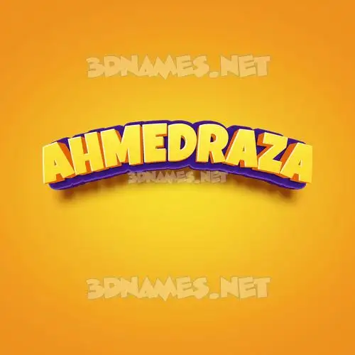 ahmedraza in Orange Toon style - 3D name wallpaper