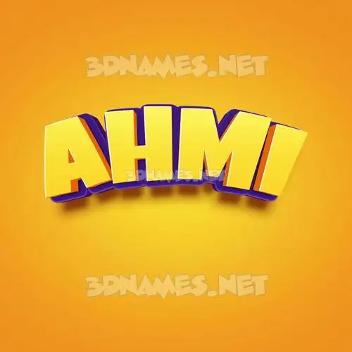 ahmi in Orange Toon style - 3D name wallpaper