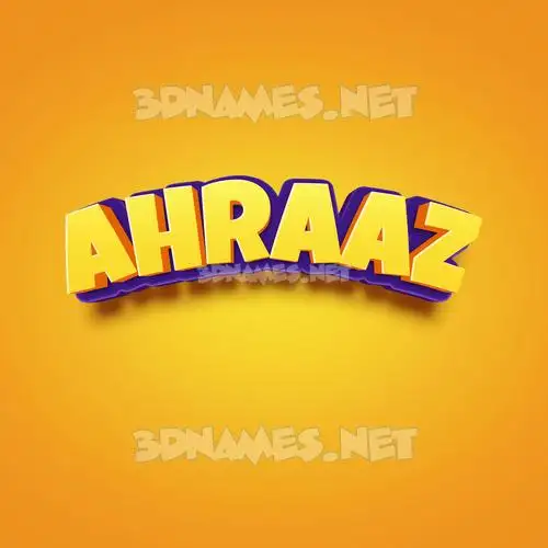 ahraaz in Orange Toon style - 3D name wallpaper