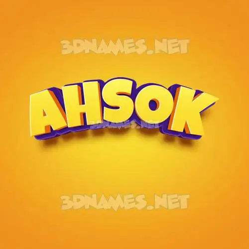 ahsok in Orange Toon style - 3D name wallpaper