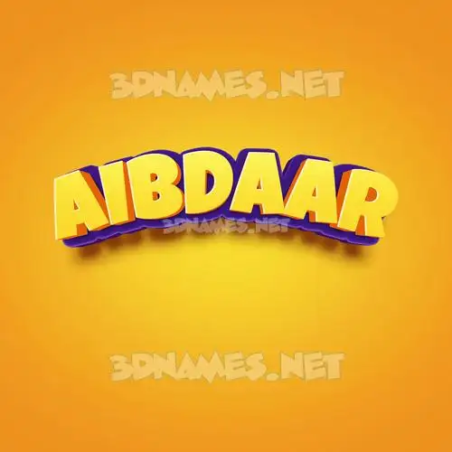 aibdaar in Orange Toon style - 3D name wallpaper