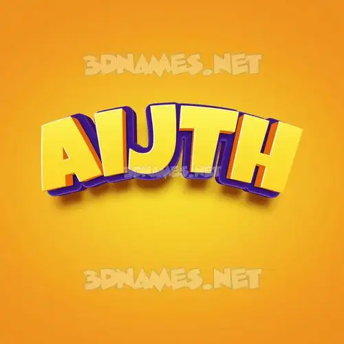 aijth in Orange Toon style - 3D name wallpaper