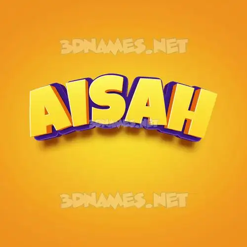 aisah in Orange Toon style - 3D name wallpaper