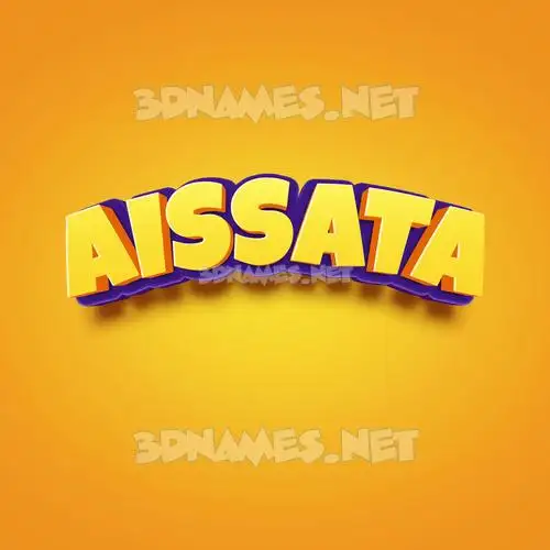 aissata in Orange Toon style - 3D name wallpaper