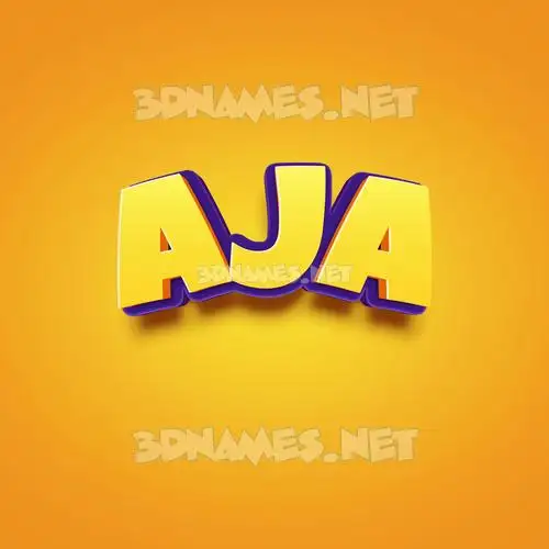 aja in Orange Toon style - 3D name wallpaper