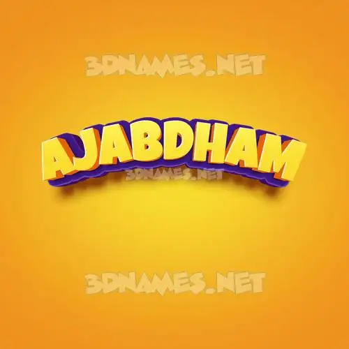 ajabdham in Orange Toon style - 3D name wallpaper