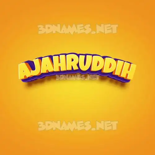 ajahruddih in Orange Toon style - 3D name wallpaper