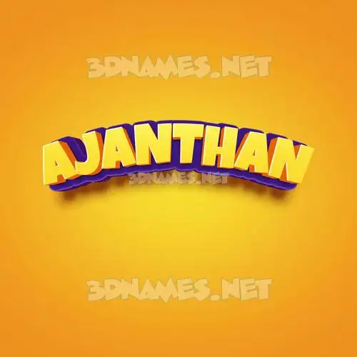 ajanthan in Orange Toon style - 3D name wallpaper