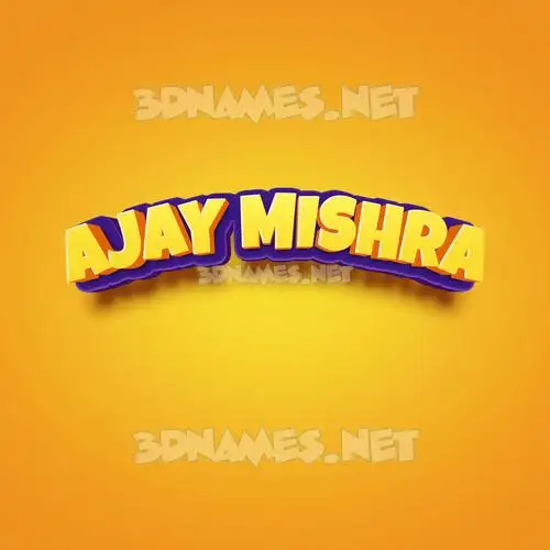 ajay mishra in Orange Toon style - 3D name wallpaper
