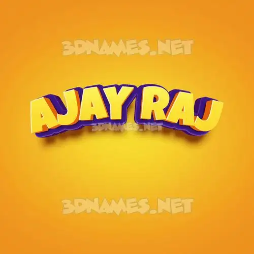 ajay raj in Orange Toon style - 3D name wallpaper