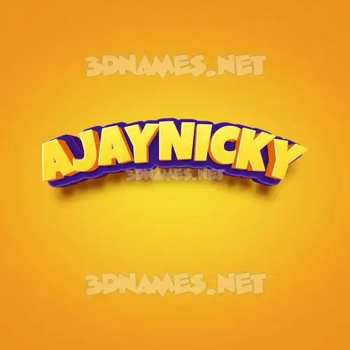 ajaynicky in Orange Toon style - 3D name wallpaper