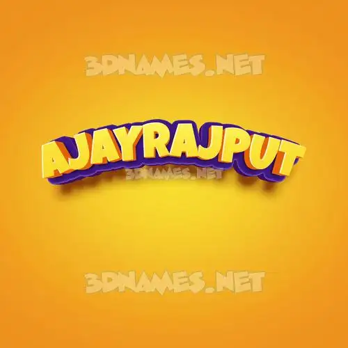 ajayrajput in Orange Toon style - 3D name wallpaper