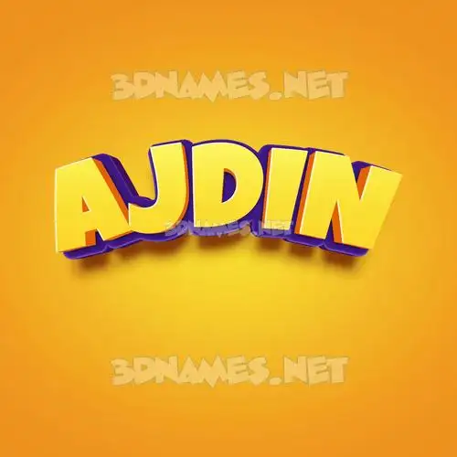 ajdin in Orange Toon style - 3D name wallpaper