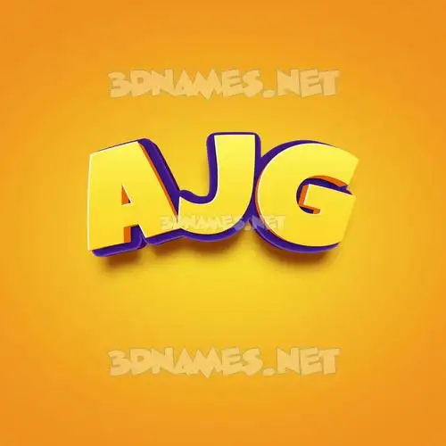 ajg in Orange Toon style - 3D name wallpaper