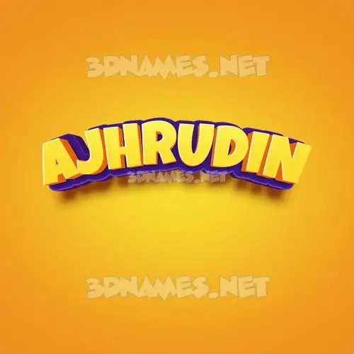 ajhrudin in Orange Toon style - 3D name wallpaper