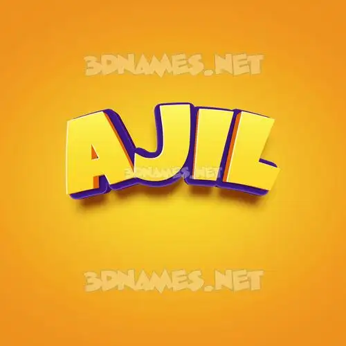 ajil in Orange Toon style - 3D name wallpaper