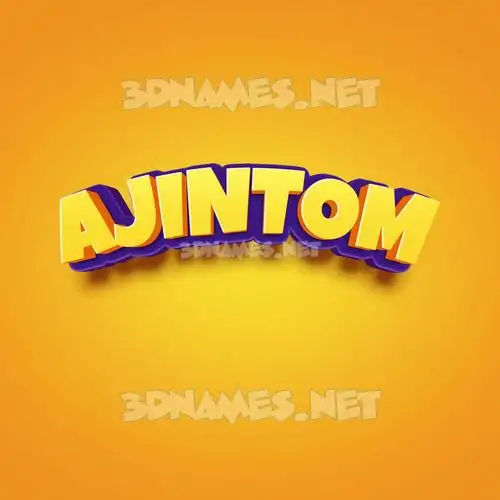 ajintom in Orange Toon style - 3D name wallpaper