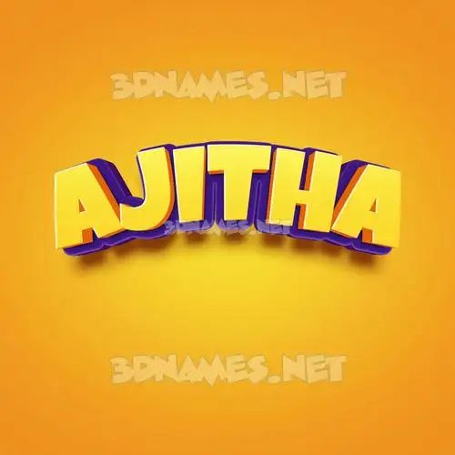 ajitha in Orange Toon style - 3D name wallpaper